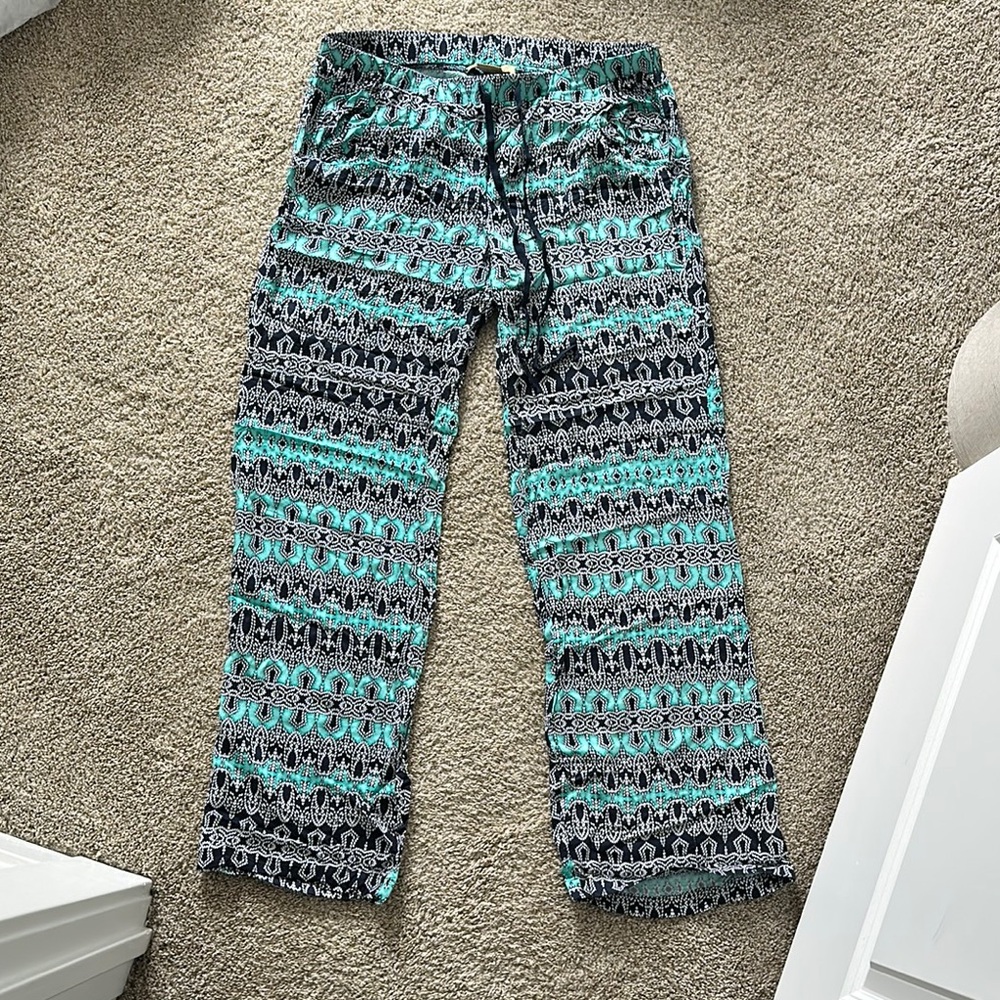 Patterned Teal and Black Pants